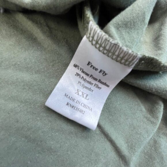 Free Fly Polo Shirt Mens XXL Green Performance Bamboo Short Sleeve Casual - Picture 7 of 9